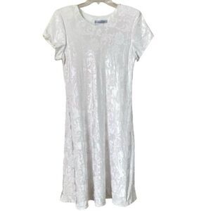 Vintage Jessica Howard Brocade Floral Princess Cut Cream Cocktail Dress